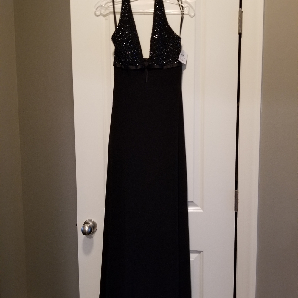 Laundry Beaded Halter Evening Gown